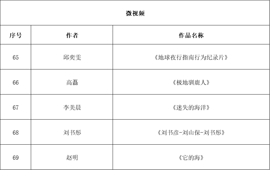 入展名单公示｜青年影像艺术100暨TOP10评选揭晓